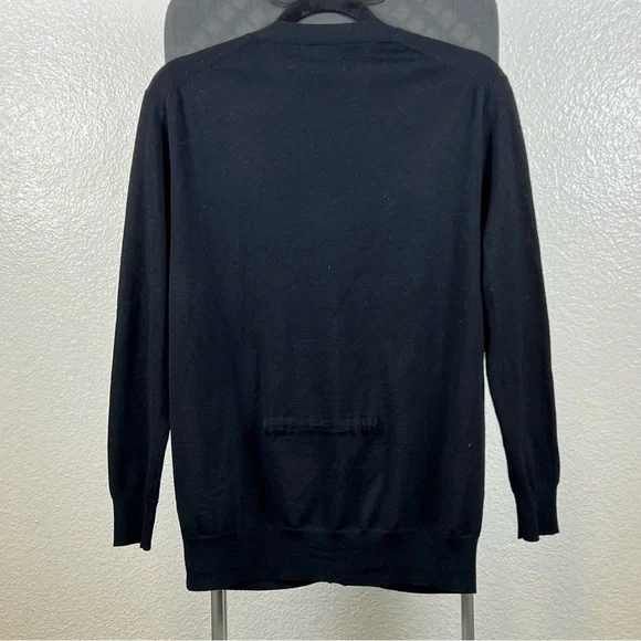 J.Crew Women’s Front Button-Down 100% Wool Black Cardigan Sweater Size XS